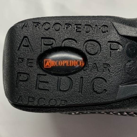 A’rcopedico Low Wedge Ankle Booties Side Zipper Size 41 Black and White - Picture 12 of 14